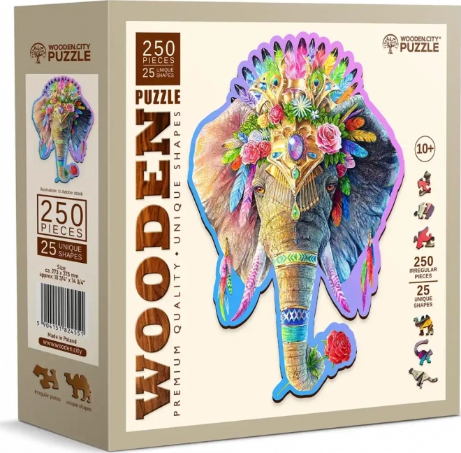 Houten puzzel Elegante olifant van WOODEN CITY, 250 stukjes