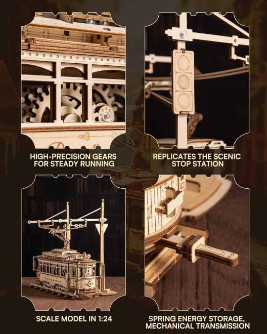 RoboTime 3D houten mechanische puzzel Tram