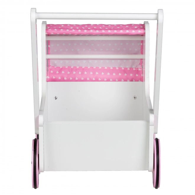 EcoToys Houten kinderwagen voor poppen Pink Heart