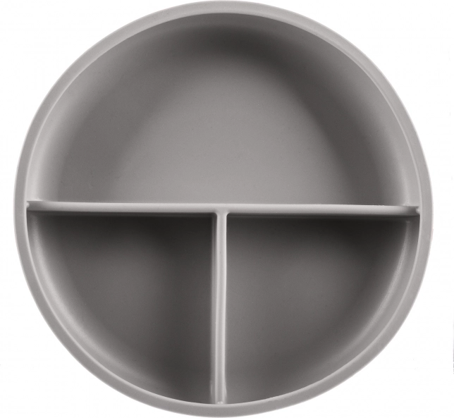 Siliconen gedeeld bord met zuignap, Dove Grey