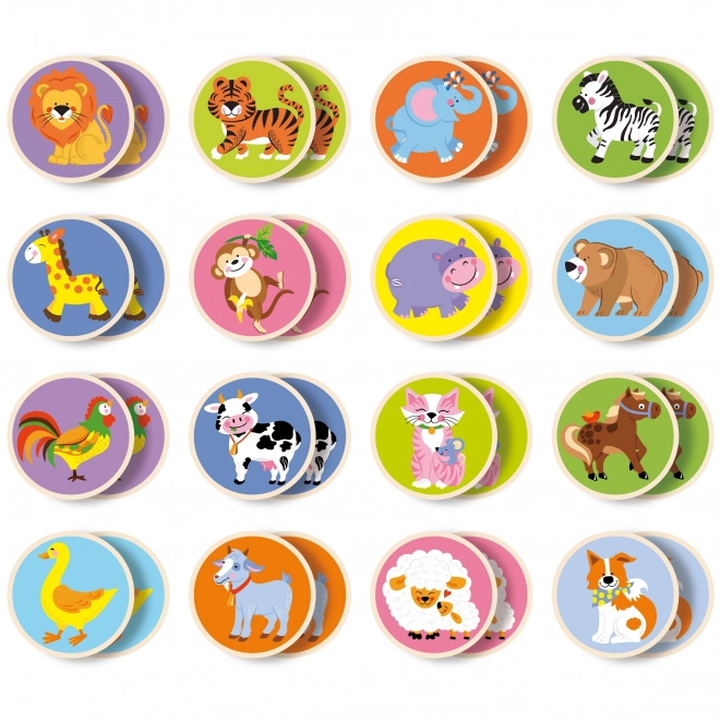 Houten memoryspel dieren - 32 stukken