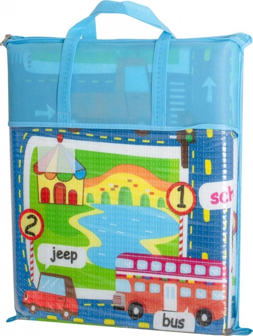 Opvouwbare kinder speelmat met straatmotief 160 x 130 cm