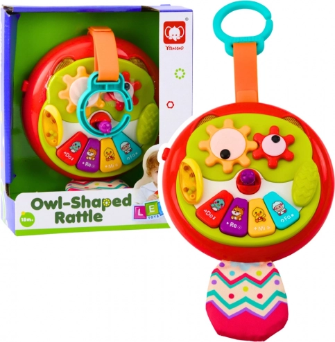 Interactive Hanging Owl with Movable Elements and Little Piano