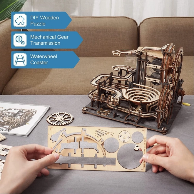 Piste à billes Night City - Kit de construction en bois 3D