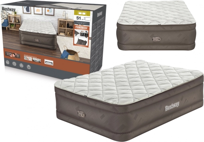 Opblaasbaar matras BESTWAY met geïntegreerde pomp 203 × 152 × 51 cm