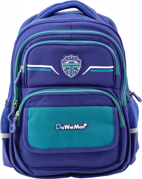 Sac à dos scolaire pour enfants avec sangle de poitrine, bleu marine et vert