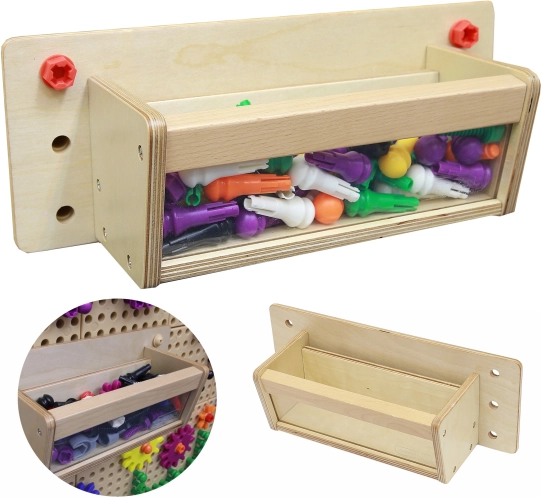 Masterkidz wooden storage bin with transparent front for STEM boards