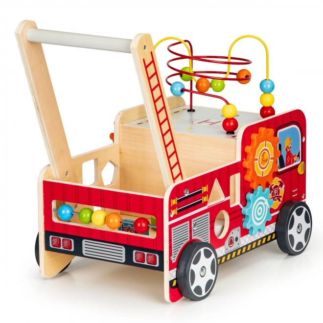 Holz-Lernlaufwagen mit Bauklötzen - Feuerwehrwagen ECOTOYS