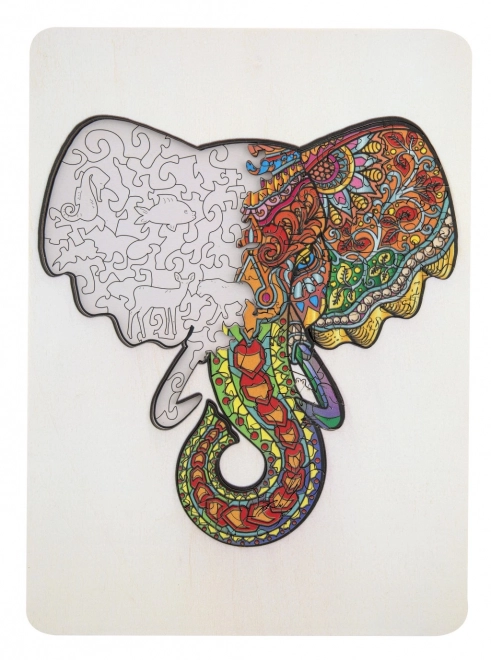 Contour houten puzzel olifant