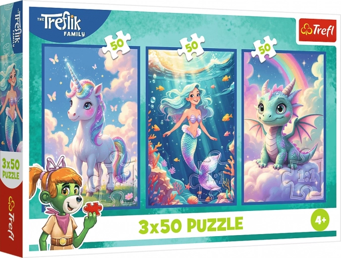 Puzzel Treflíci kleurrijke wereld 3×50 stukjes