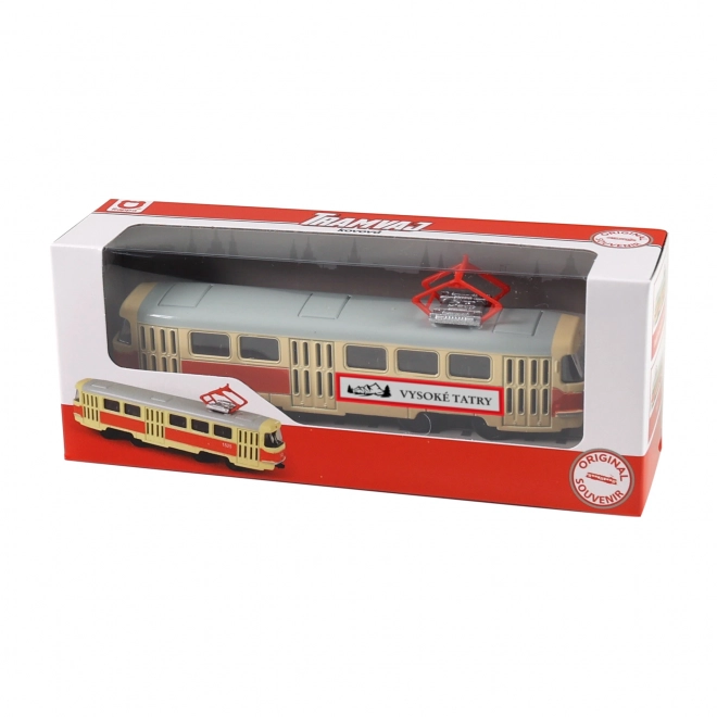 Metalen retro tram 16 cm HOGE TATRA