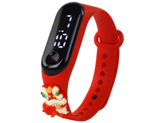 Kinderuhr mit Touchscreen Drache Rot