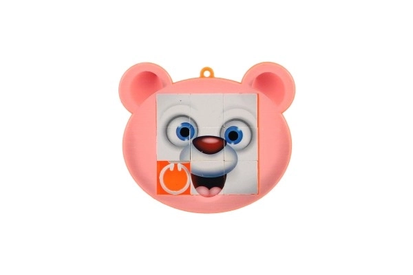 Schuifpuzzel dierfiguurtje plastic 7x6cm mix van soorten in zakje