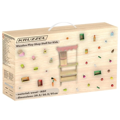 Houten kraam met accessoires voor kinderen