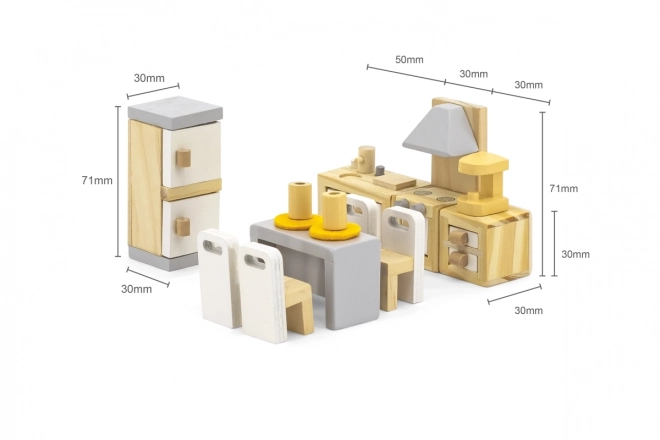 Houten keuken en eetkamer