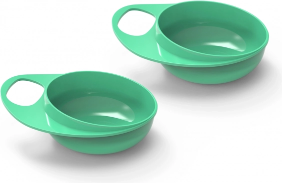 Plastic kommetjes voor kinderen, 2 stuks, pastelgroen