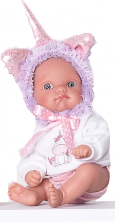 Poupée réaliste bébé licorne violet 21 cm ANTONIO JUAN