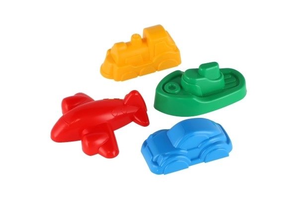 Vormpjes Tulbandjes voor zand 4st plastic vervoersmiddelen in netje 12m+