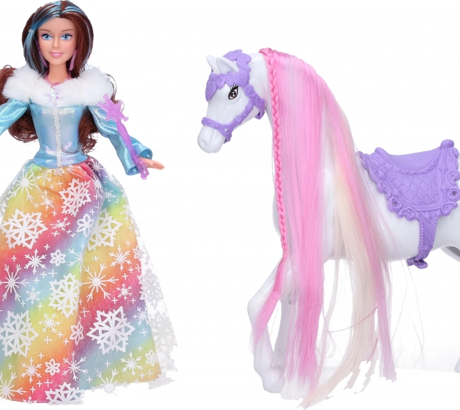 Princess doll with horse and accessories 29 cm