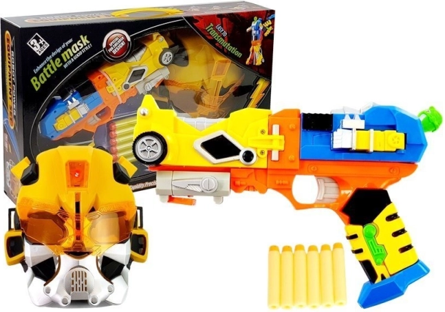 Schaum-Blaster 2-in-1 mit Maske und Roboter-Transformation