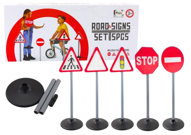 Set verkeersborden voor onderwijs 5 stuks 70 cm