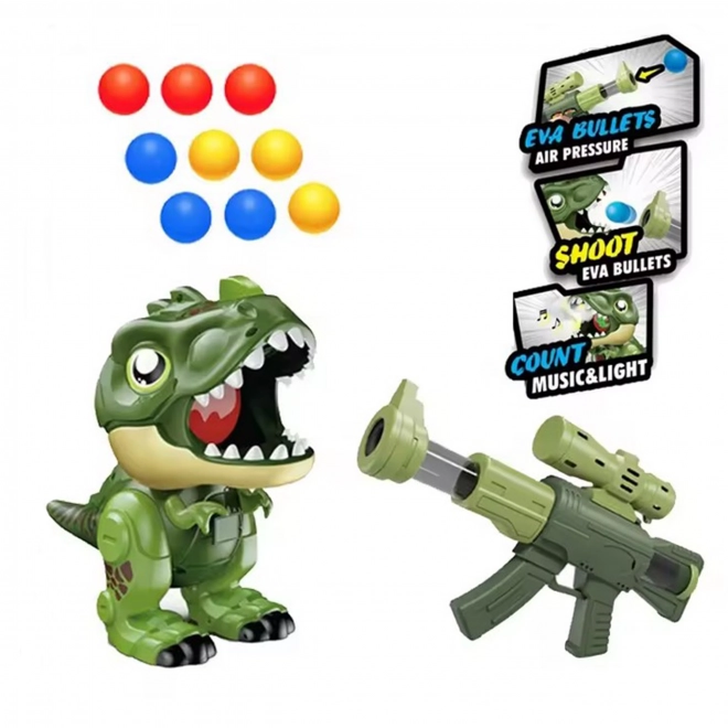 Interaktive Pistole mit Schaumstoffkugeln und Dino-Shooter