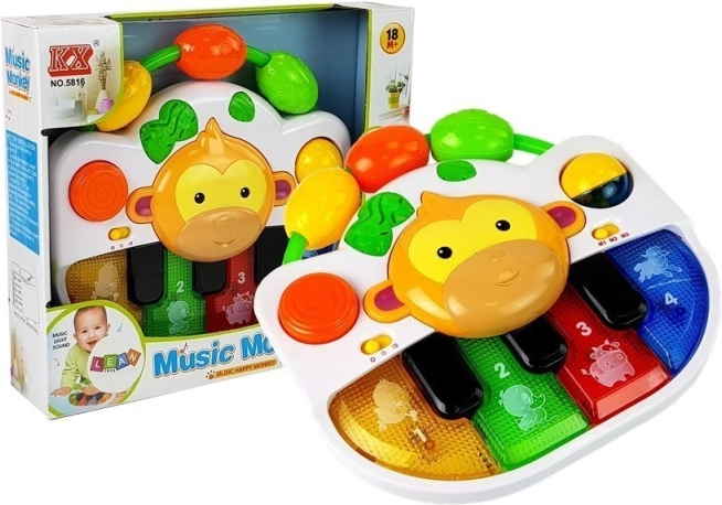 Petit piano pour enfants avec petit singe Sons et Lumières
