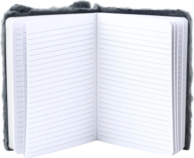 Carnet en peluche avec renard gris A5 80 feuilles