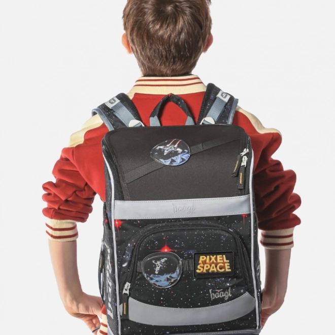 Schoolset BAAGL: Zippy Plus Pixel Space - boekentas, pennenzak, zak