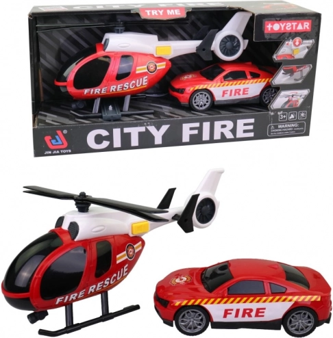 Helicopter with Fire Truck