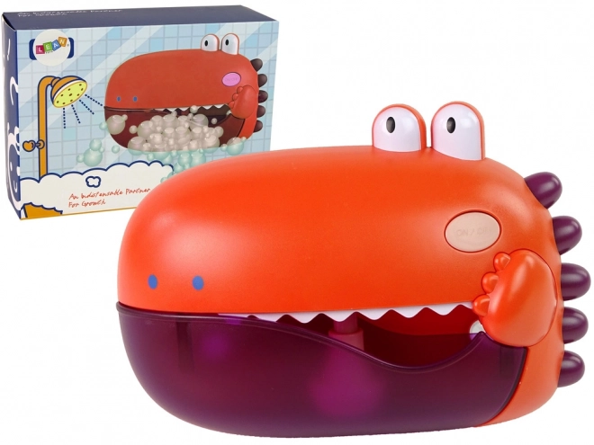 Kinderspeelgoed voor het bad Dino – rode bellenblazergenerator op batterijen