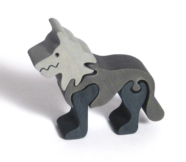 Holz  Einlegespuzzle kleiner Wolf