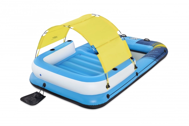 Schwimminsel für 4 Personen mit Sonnendach und Netzboden