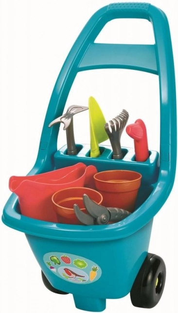 Tuinwagen voor kinderen met gereedschap, bloempotjes en gieter