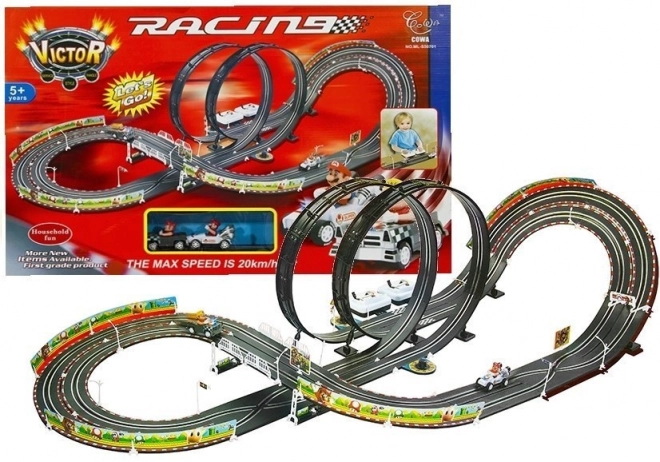 Elektrische racebaan met 2 auto's Mario RC