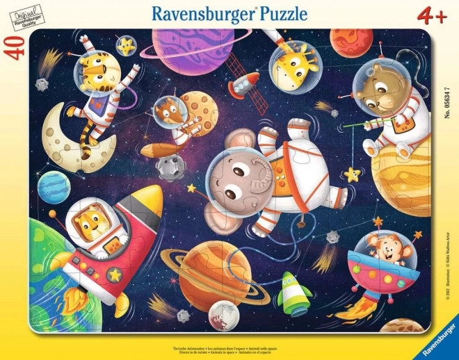 Puzzel Dieren in de ruimte 40 stukjes