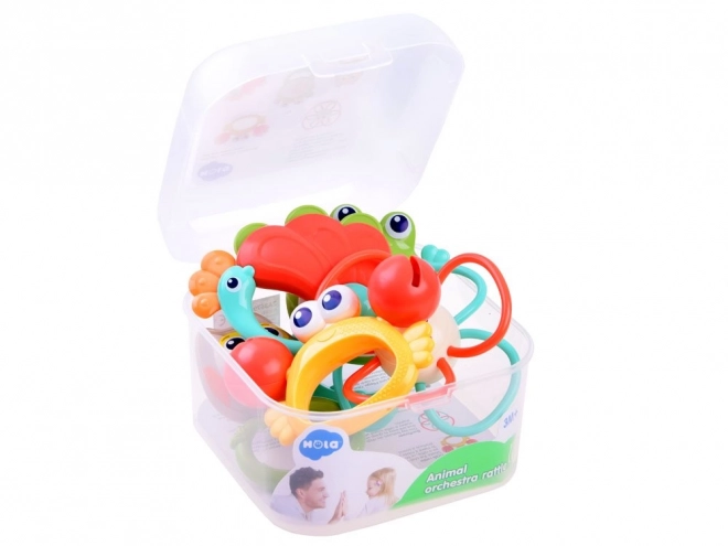 Set gekleurde rammelaars Dieren