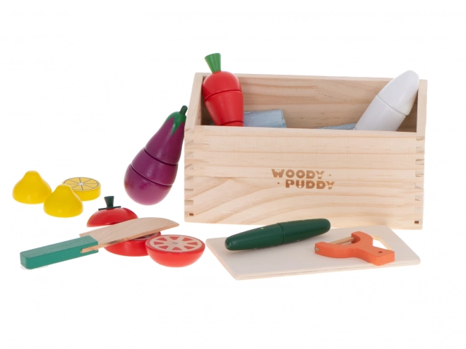 Houten magnetische groenten om te snijden