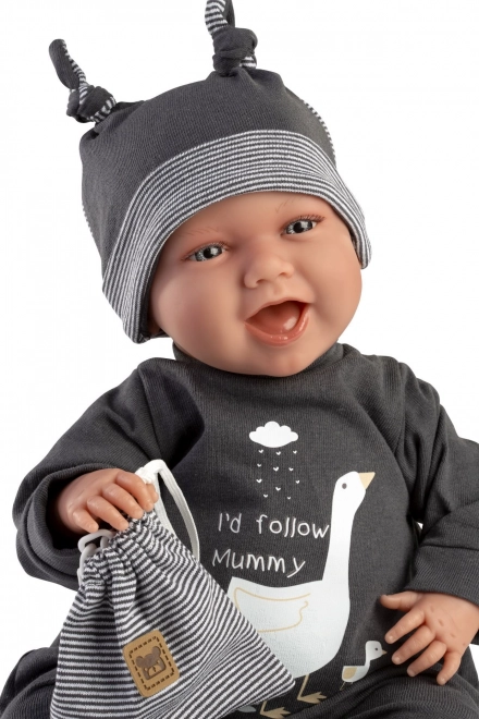 Llorens 74107 NEW BORN - realistische baby pop met geluiden en zacht stoffen lichaam - 42 cm