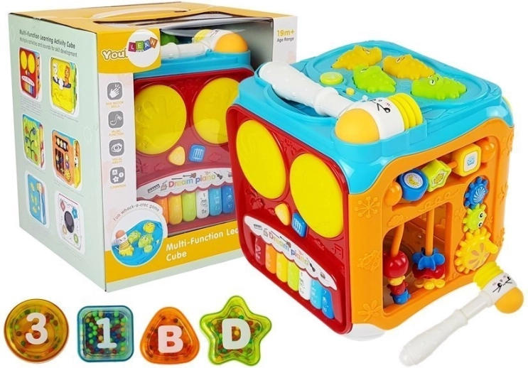Interactive Educational Cube with Sounds and Lights