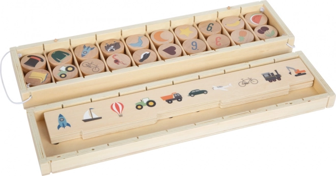 Kleine voet Plaatjes-inleg puzzel sorteren