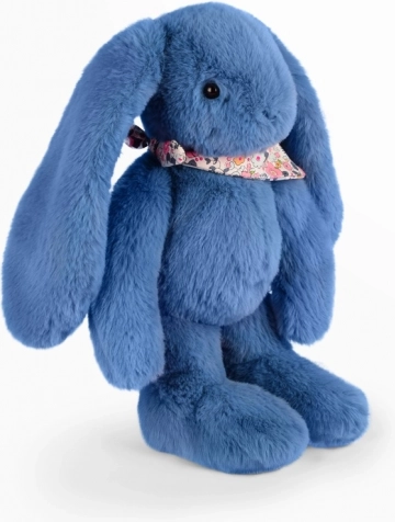 Pluchen konijnetje met blauwe sjaal 35 cm