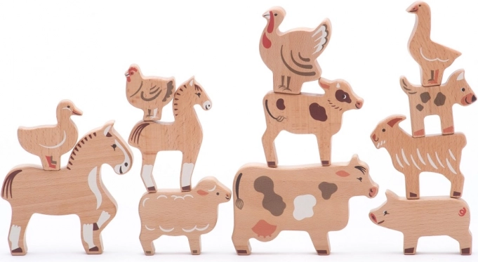 14 wooden animals for endless stories