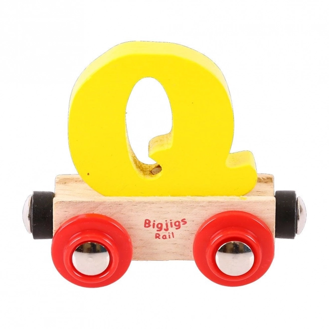 Houten wagon Bigjigs Rail met letter Q