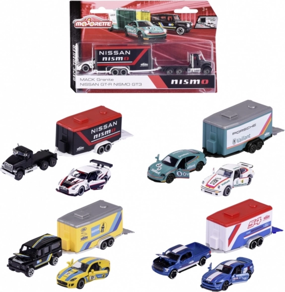 Majorette auto met aanhanger – metalen model met beweegbare delen