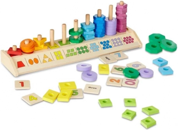 Wooden Educational Puzzle – Learning Counting, Shapes and Colors