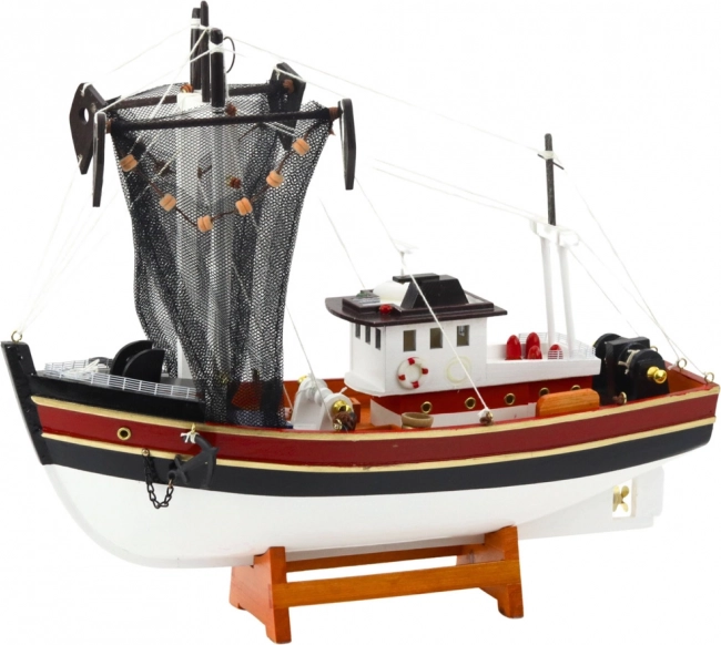 Decorative Model of Fishing Boat with Fishing Net 38x31cm