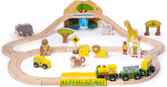 Houten Safari Treinset BIGJIGS RAIL