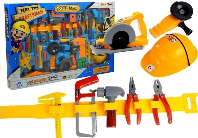 Grand ensemble d’outils pour petit bricoleur, 55 pièces avec ceinture