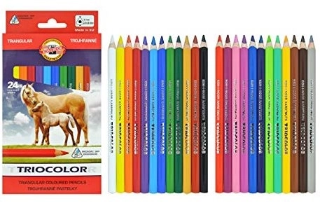 Driekantige kleurpotloden Koh-i-noor 24 stuks Triocolor